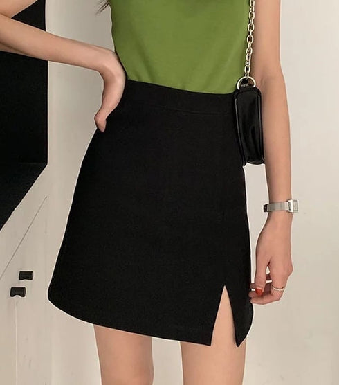 Split Elegant Casual Slim Fitted Skirt